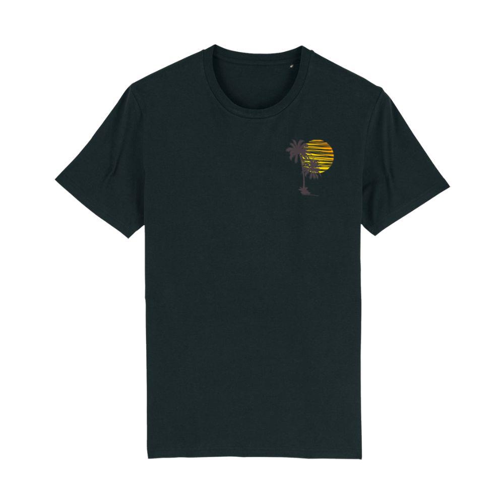 Cool Summer Vacation Men Women Sunset Beach Palm Tree T-Shirt 