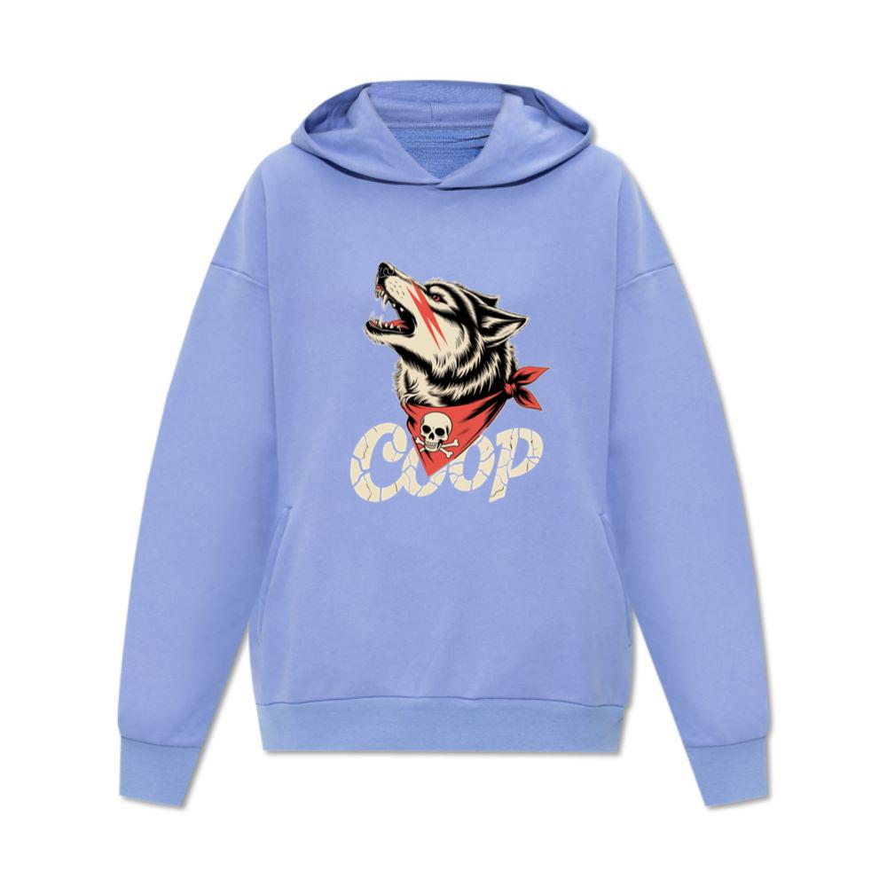 Coop Wolf Howling Retro Style Design Hoodie