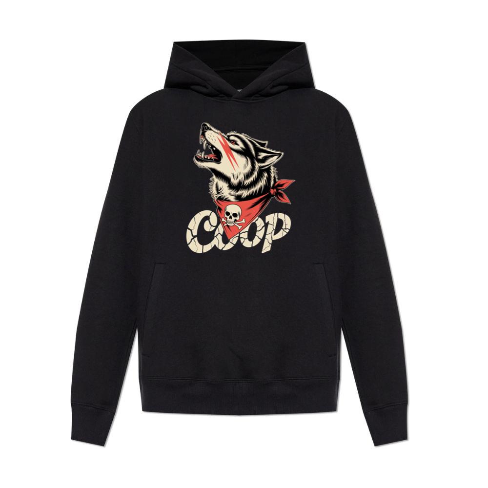 Coop Wolf Howling Retro Style Design Hoodies