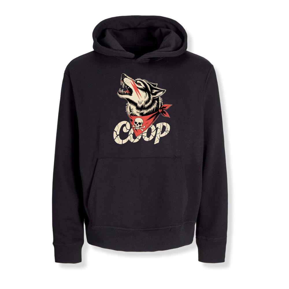 Coop Wolf Howling Retro Style Design Hoodies