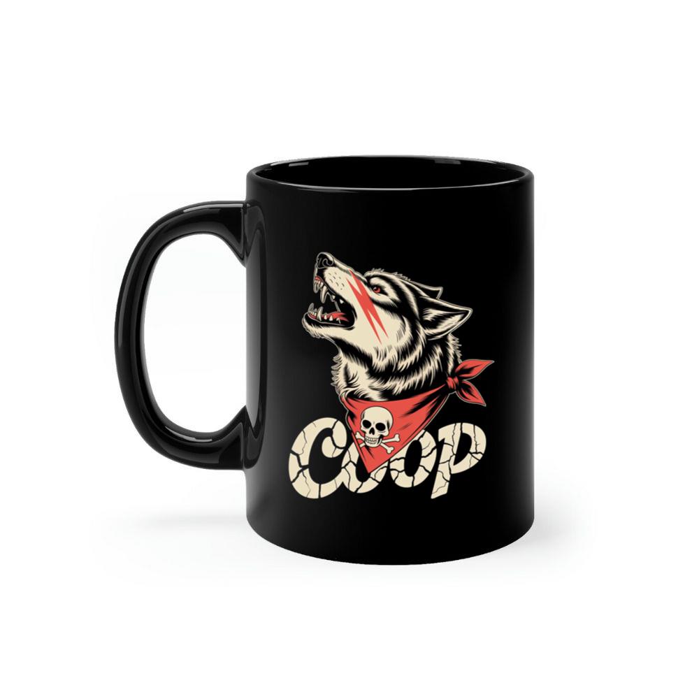 Coop Wolf Howling Retro Style Design Mug