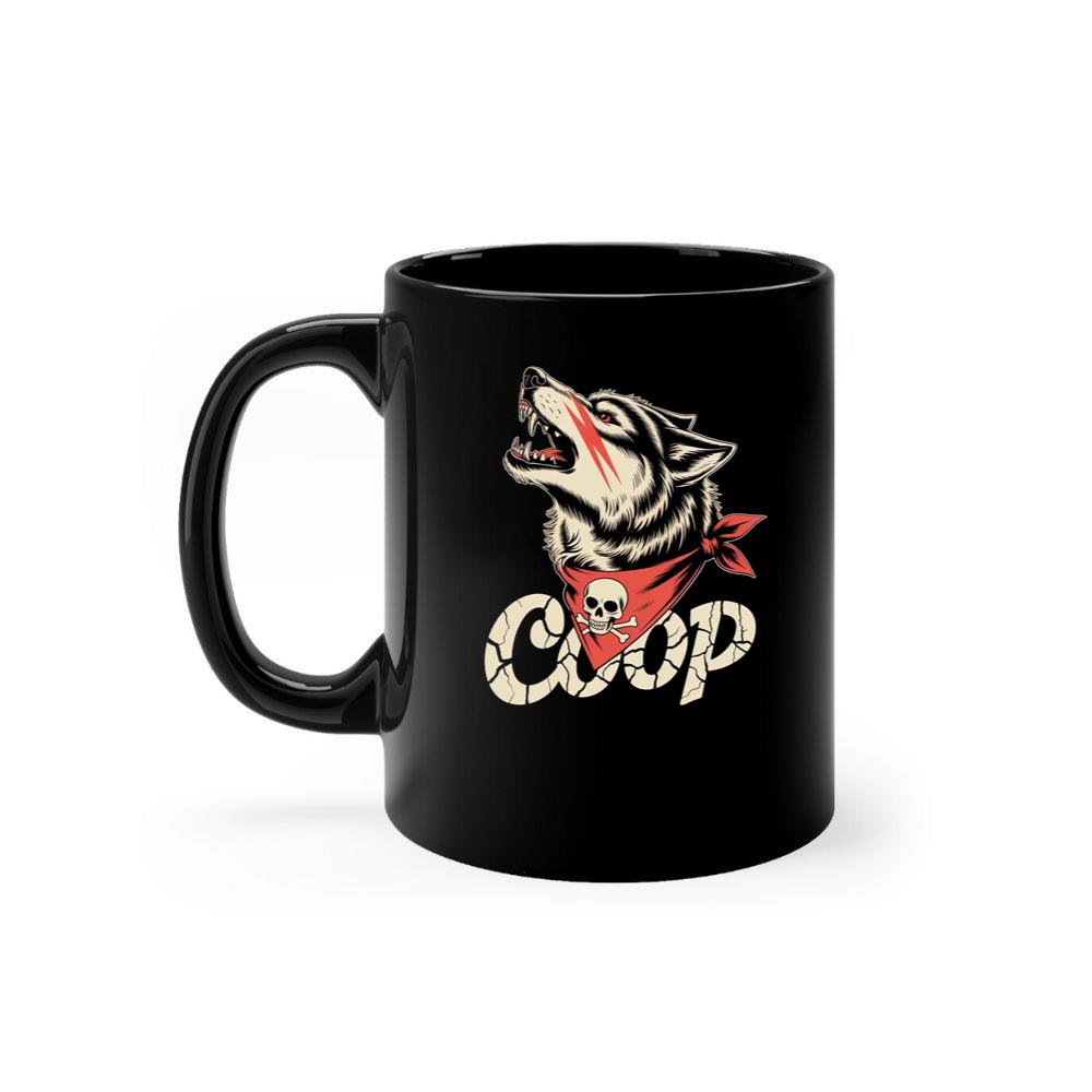 Coop Wolf Howling Retro Style Design Mug