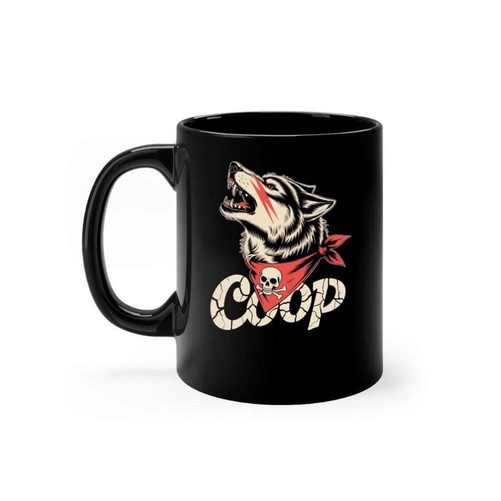 Coop Wolf Howling Retro Style Design Mug