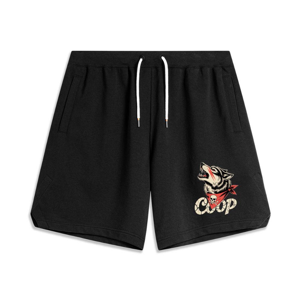 Coop Wolf Howling Retro Style Design Shorts