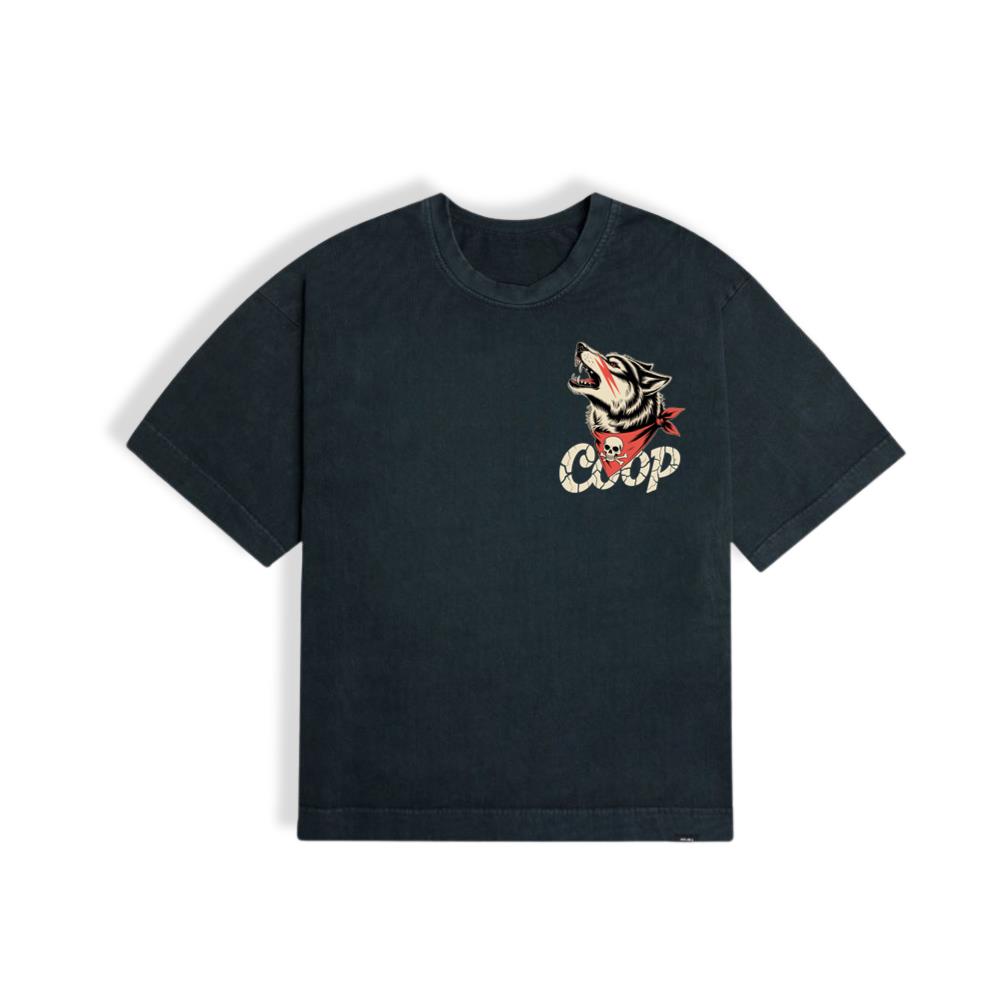 Coop Wolf Howling Retro Style Design T-Shirt