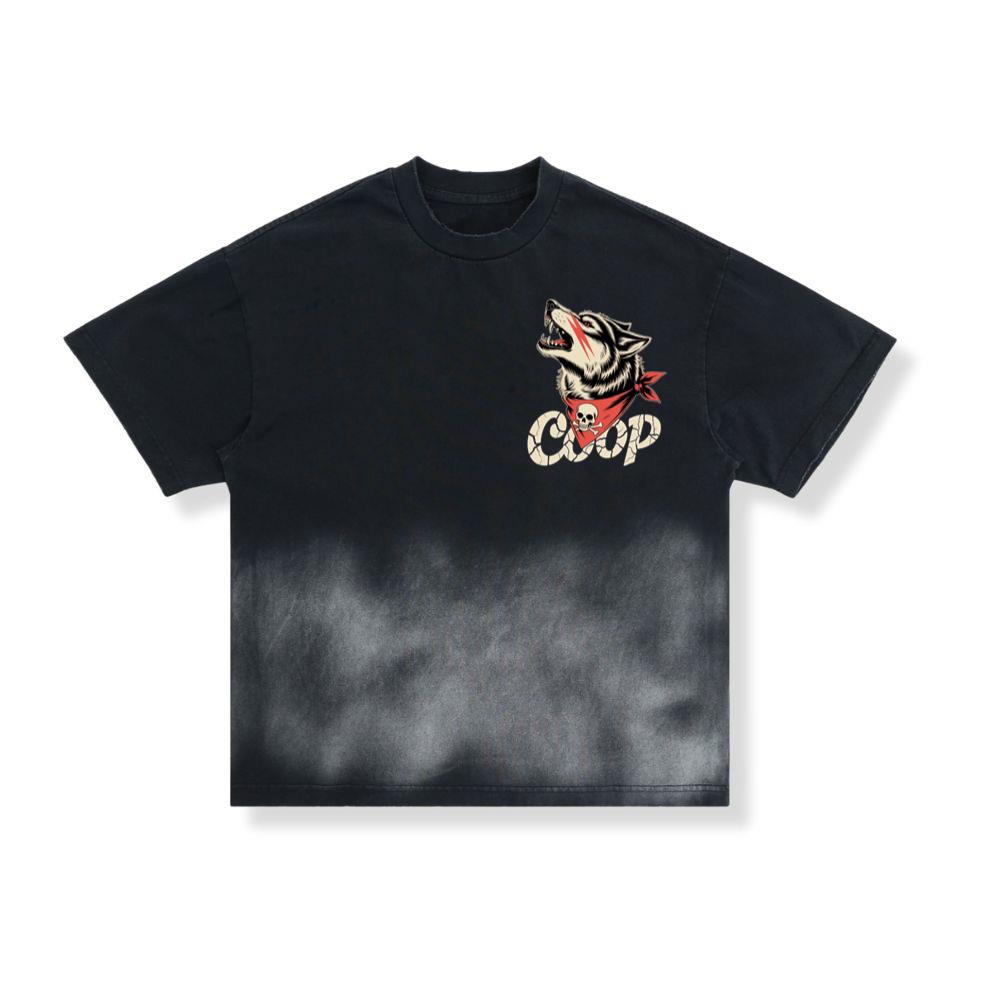 Coop Wolf Howling Retro Style Design T-Shirt