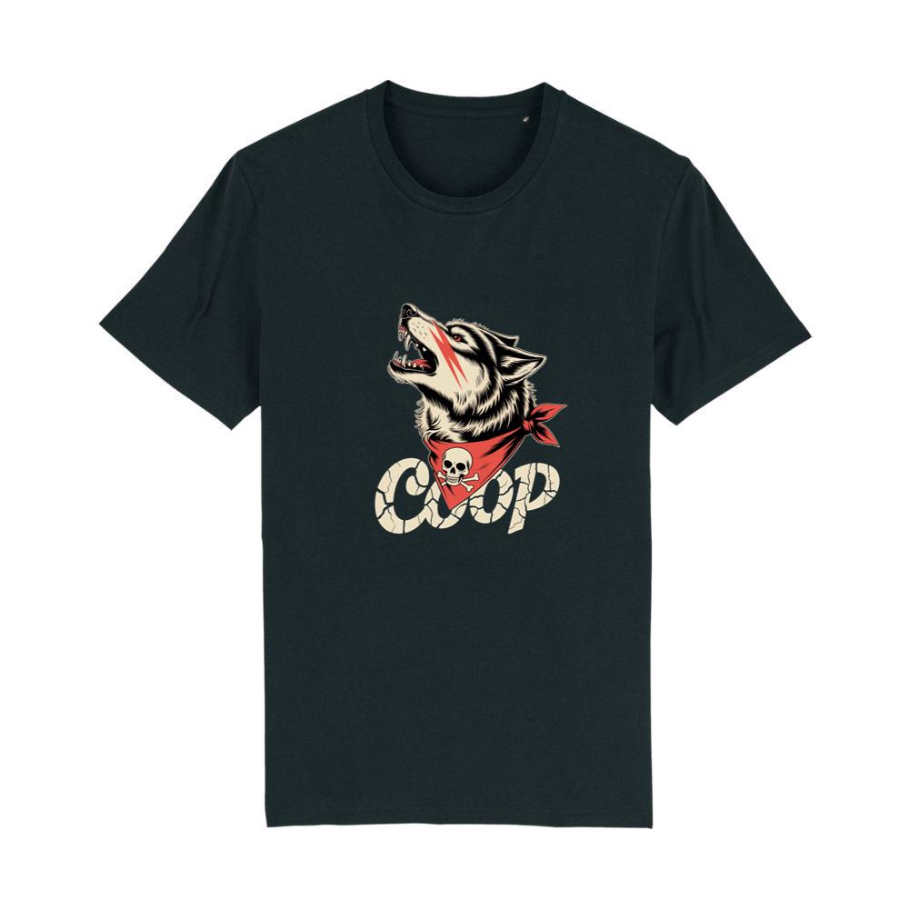 Coop Wolf Howling Retro Style Design T-Shirts