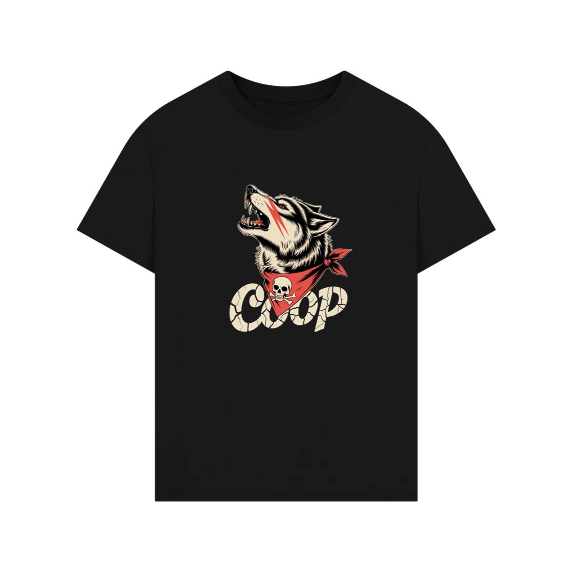 Coop Wolf Howling Retro Style Design T-Shirts