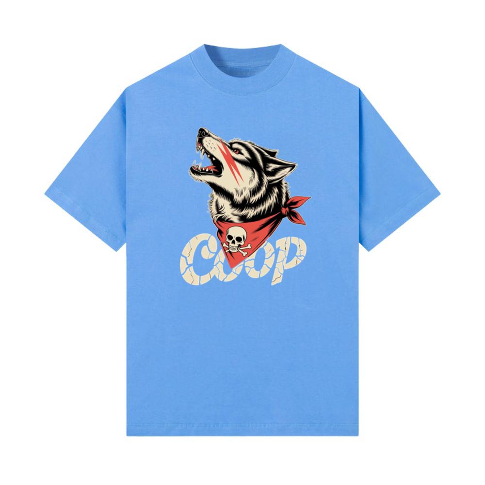 Coop Wolf Howling Retro Style Design T-Shirts
