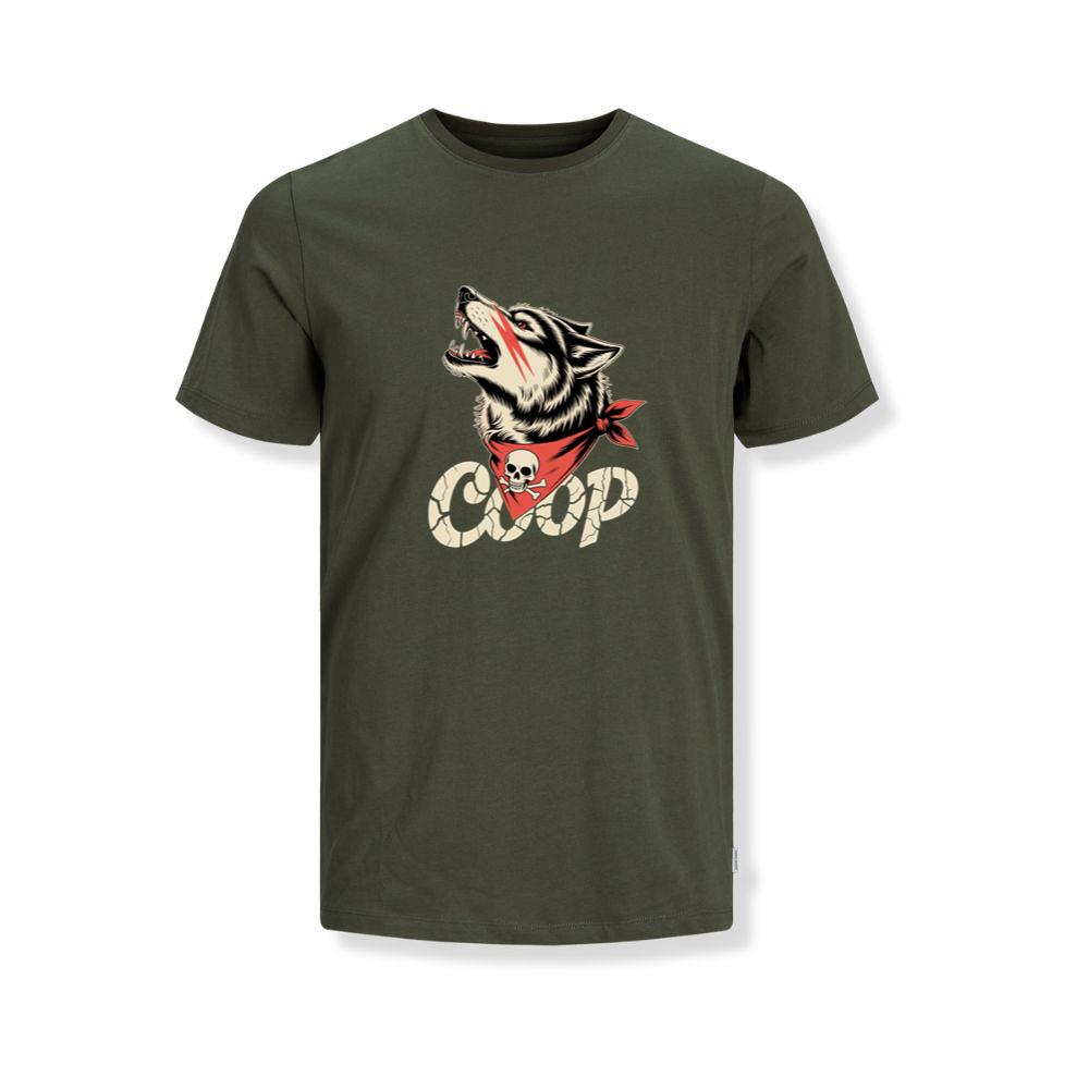 Coop Wolf Howling Retro Style Design TShirts Somoslasia