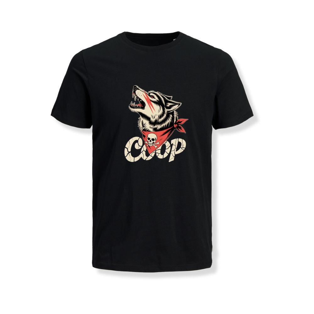 Coop Wolf Howling Retro Style Design T-Shirts