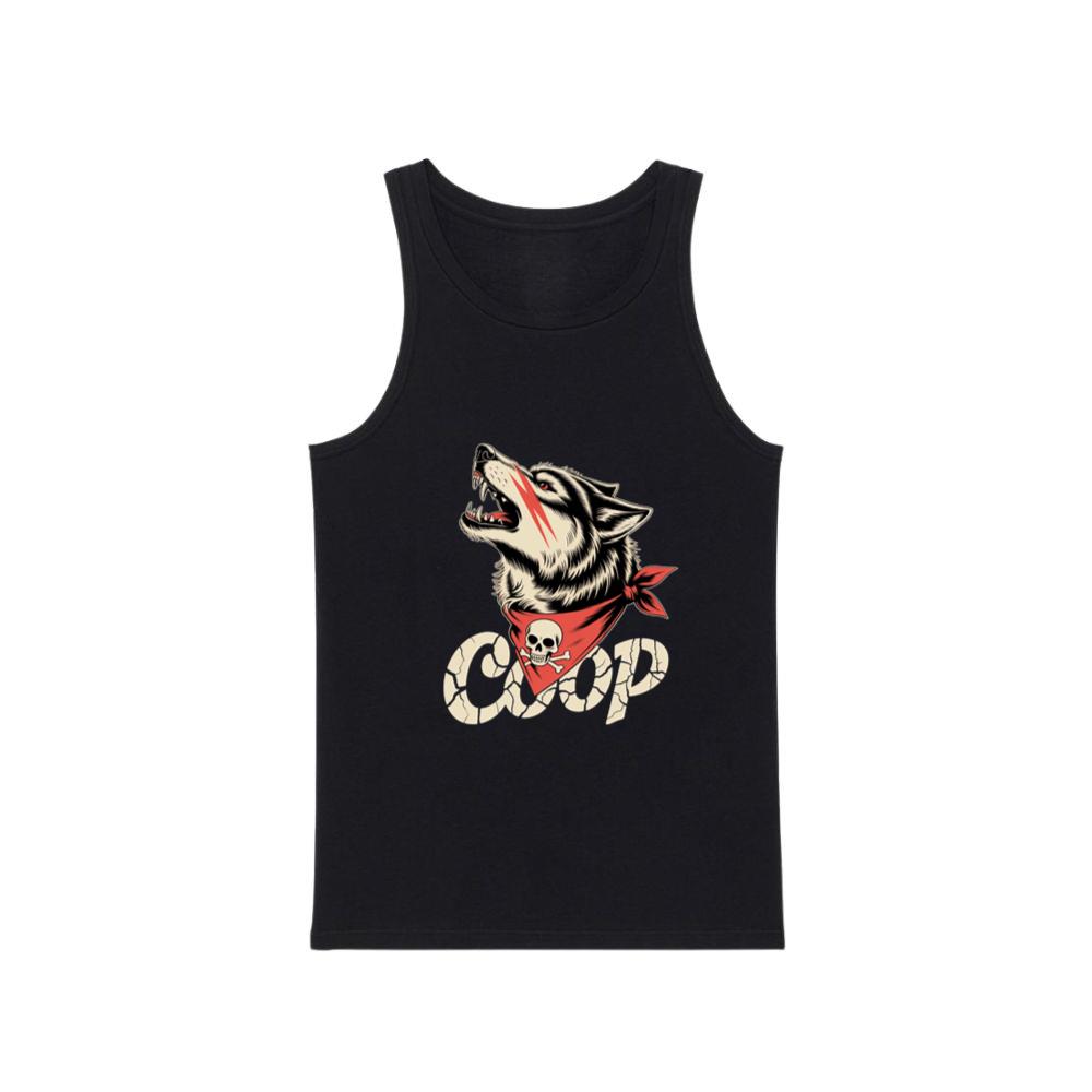 Coop Wolf Howling Retro Style Design Tank Top