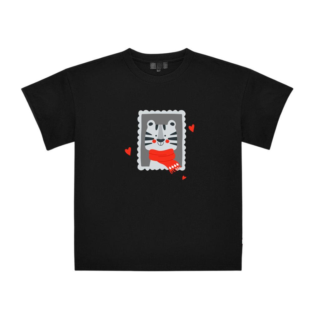 Cozy Tiger Stamp Hearts Christmas unisex Top T-Shirts