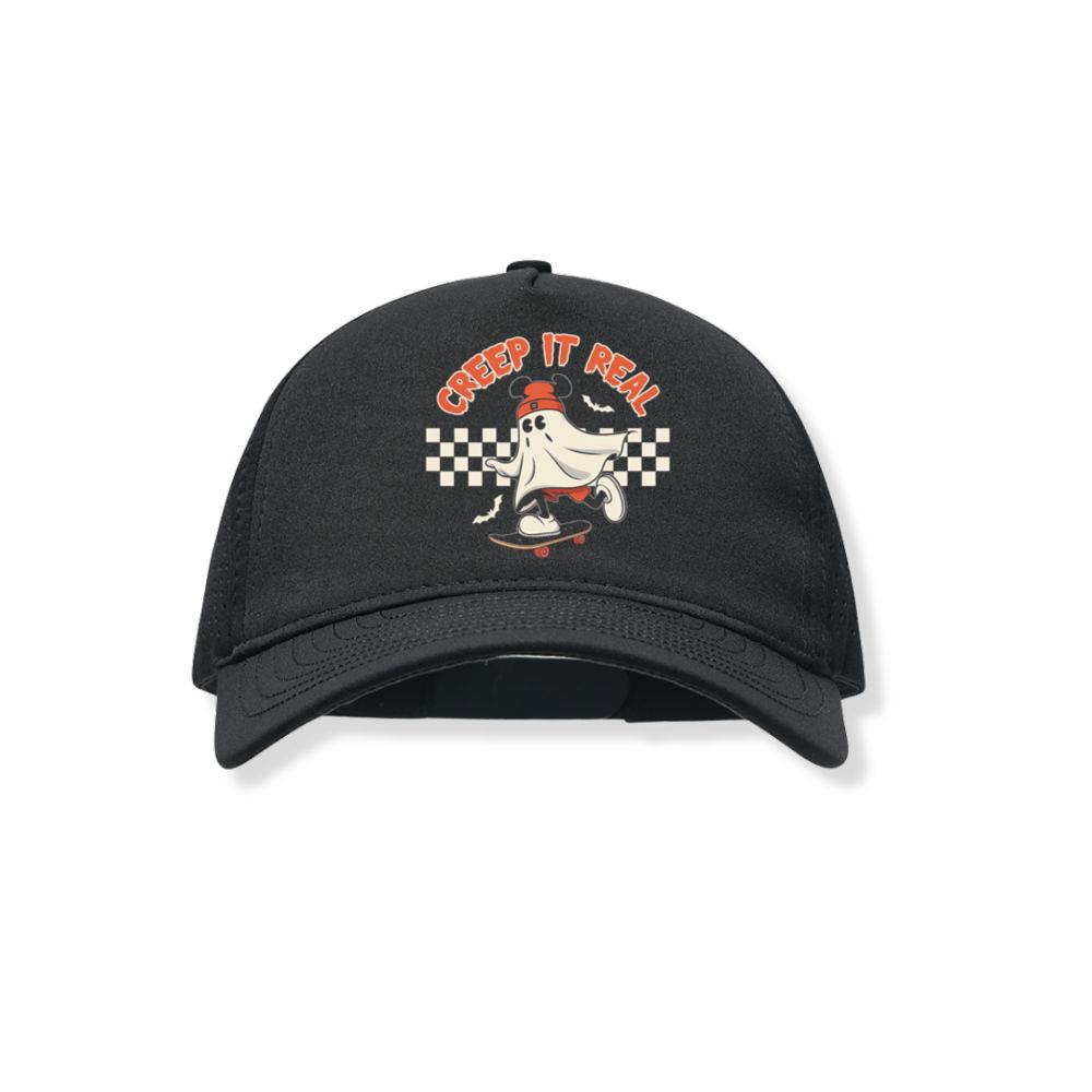 Creep It Real Funny Ghost Halloween Design Black Hat