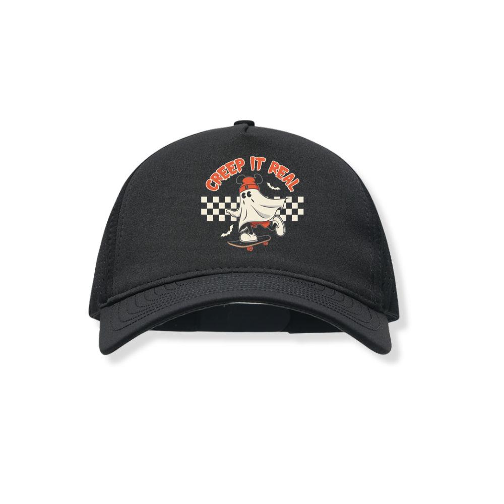 Creep It Real Funny Ghost Halloween Design Black Hat