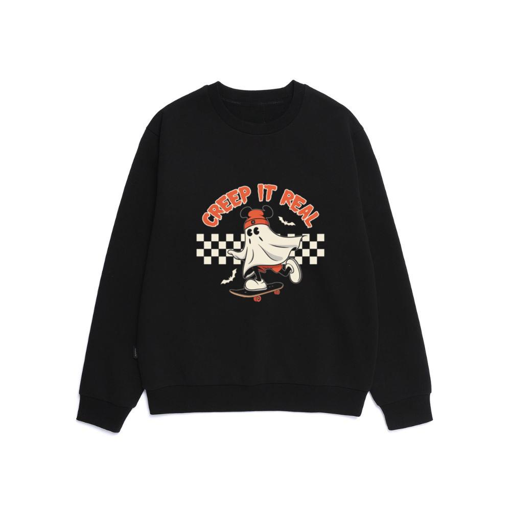 Creep It Real Funny Ghost Halloween Design Sweatshirt