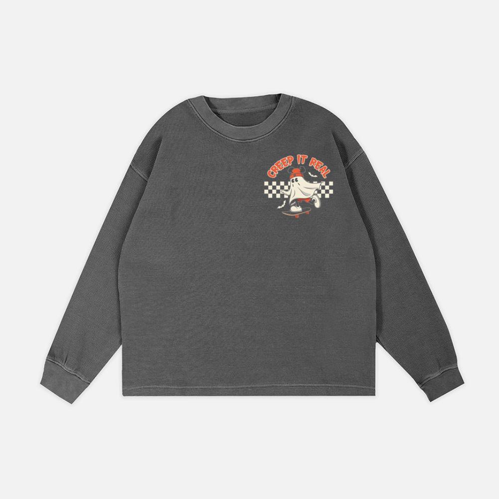 Creep It Real Funny Ghost Halloween Design Sweatshirt - Image 2