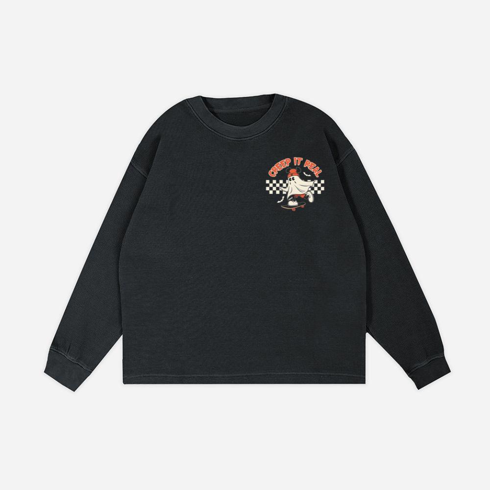 Creep It Real Funny Ghost Halloween Design Sweatshirt