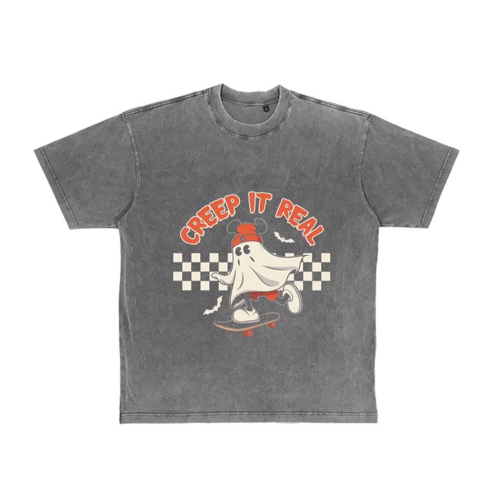 Creep It Real Funny Ghost Halloween Design T-Shirt