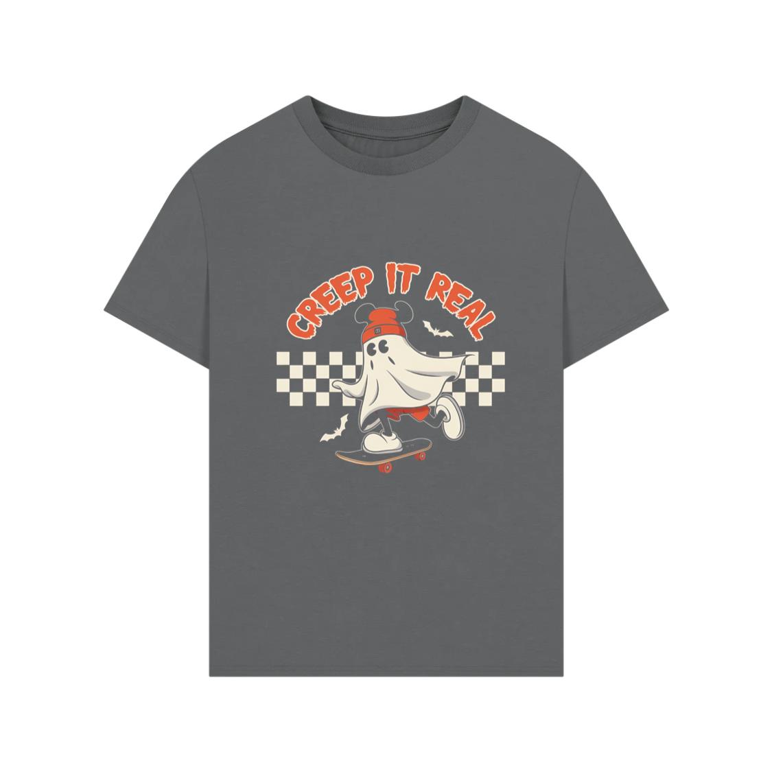 Creep It Real Funny Ghost Halloween Design TShirt Rewinde