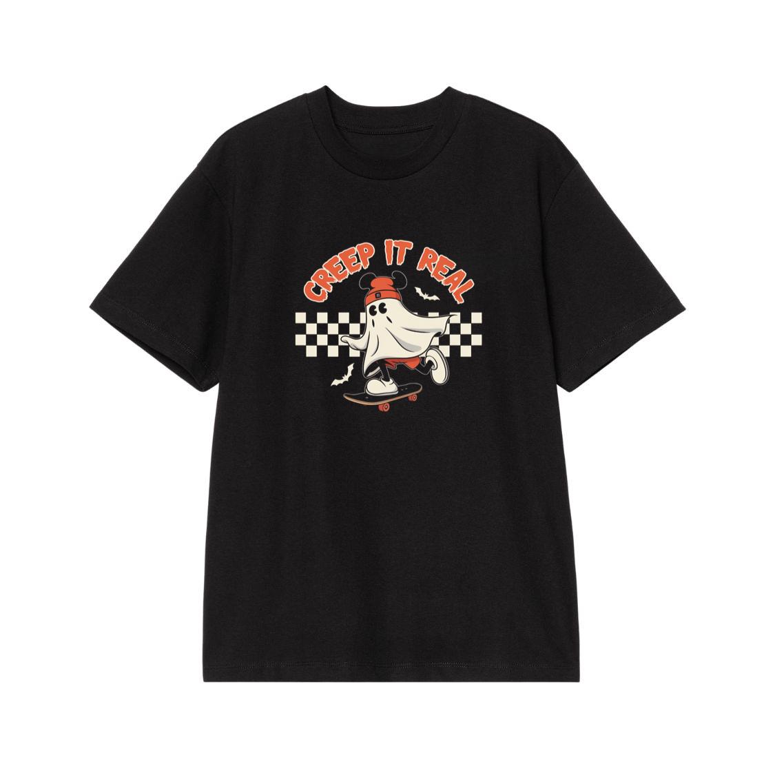 Creep It Real Funny Ghost Halloween Design T-Shirt
