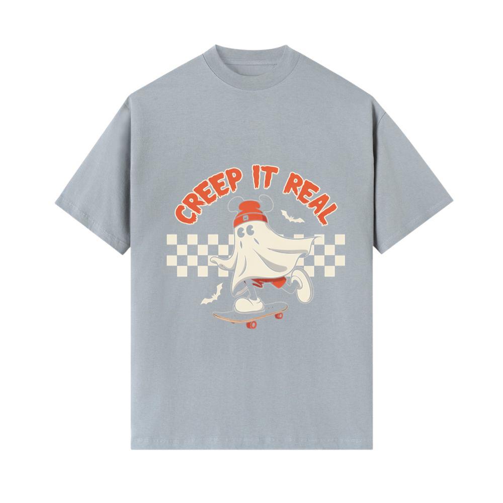 Creep It Real Funny Ghost Halloween Design T-Shirt