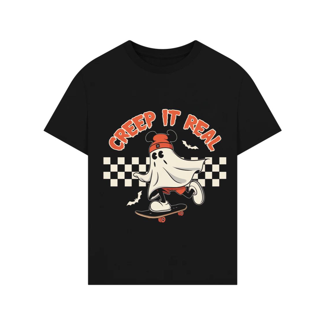 Creep It Real Funny Ghost Halloween Design T-Shirt
