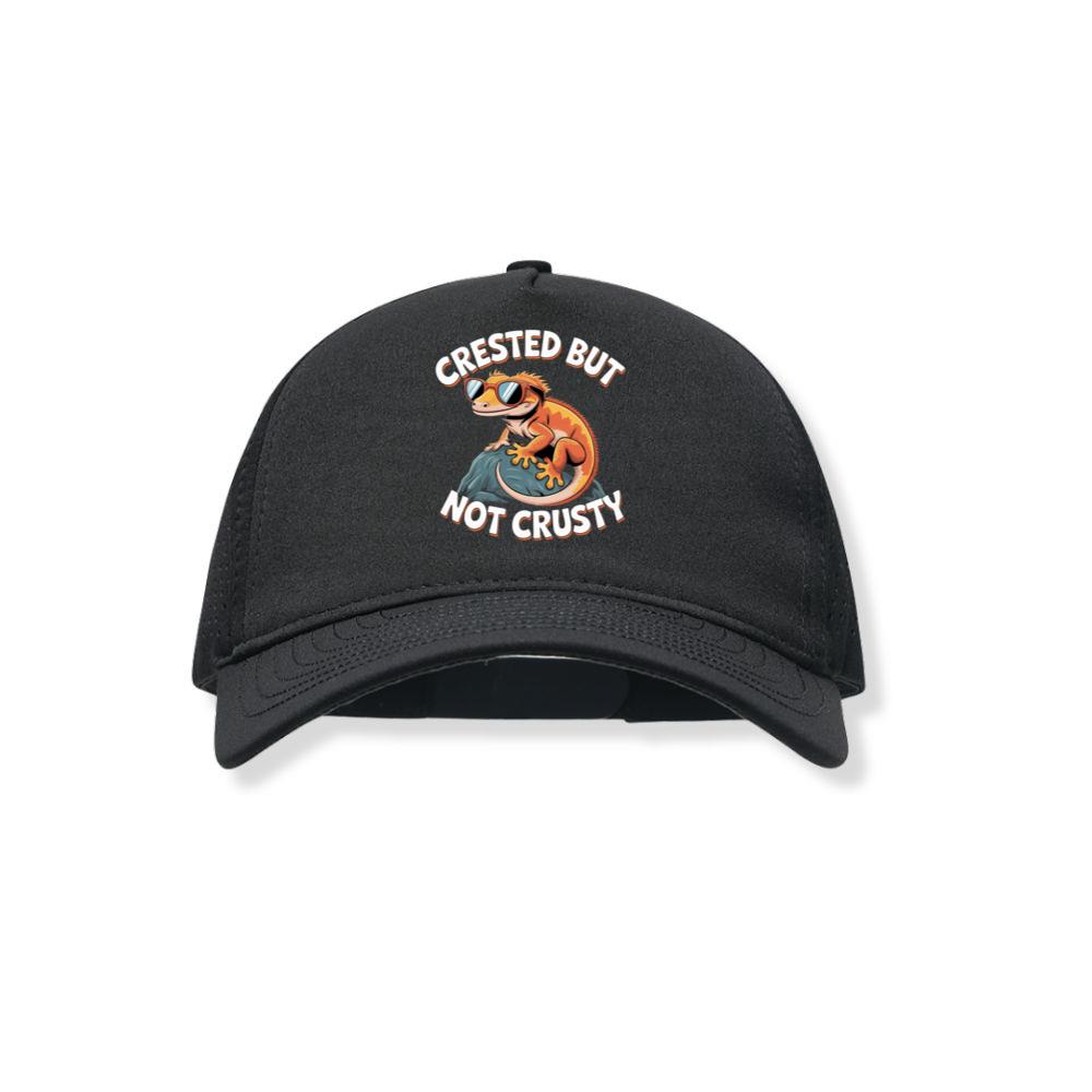 Crested But Not Crusty Lizard Retro Funny Graphic Black Hat