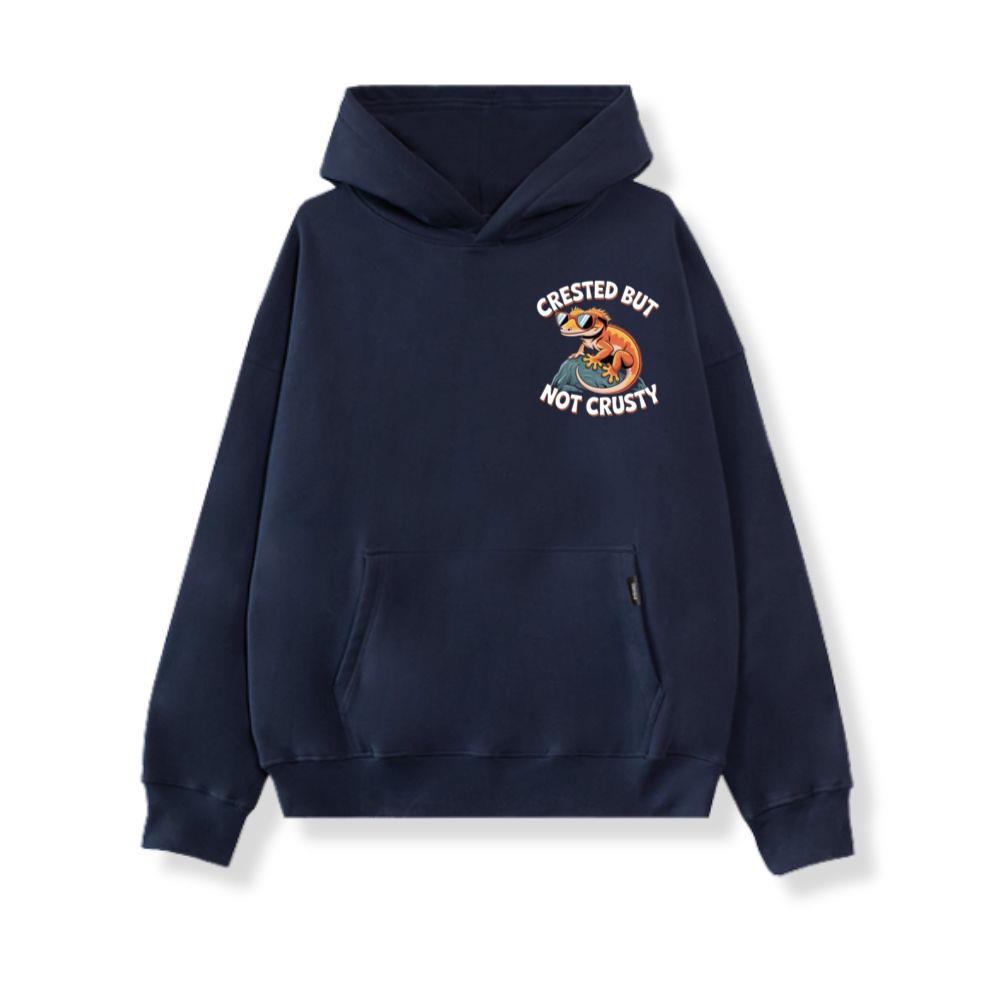 Crested But Not Crusty Lizard Retro Funny Graphic Hoodie Oceancoastline