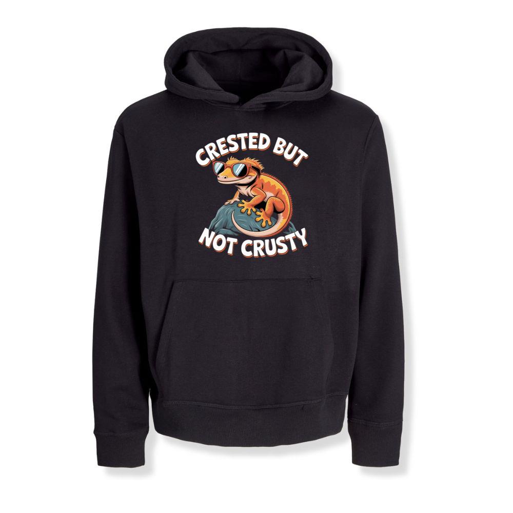 Crested But Not Crusty Lizard Retro Funny Graphic Hoodies