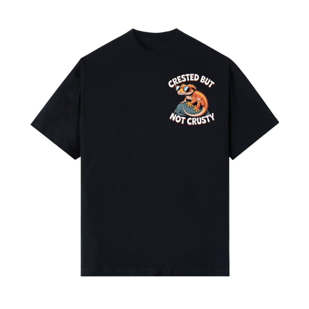 Crested But Not Crusty Lizard Retro Funny Graphic T-Shirt