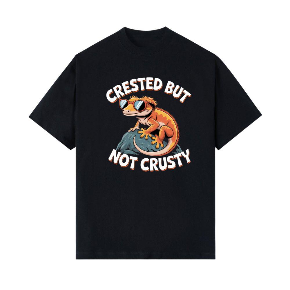 Crested But Not Crusty Lizard Retro Funny Graphic T-Shirt