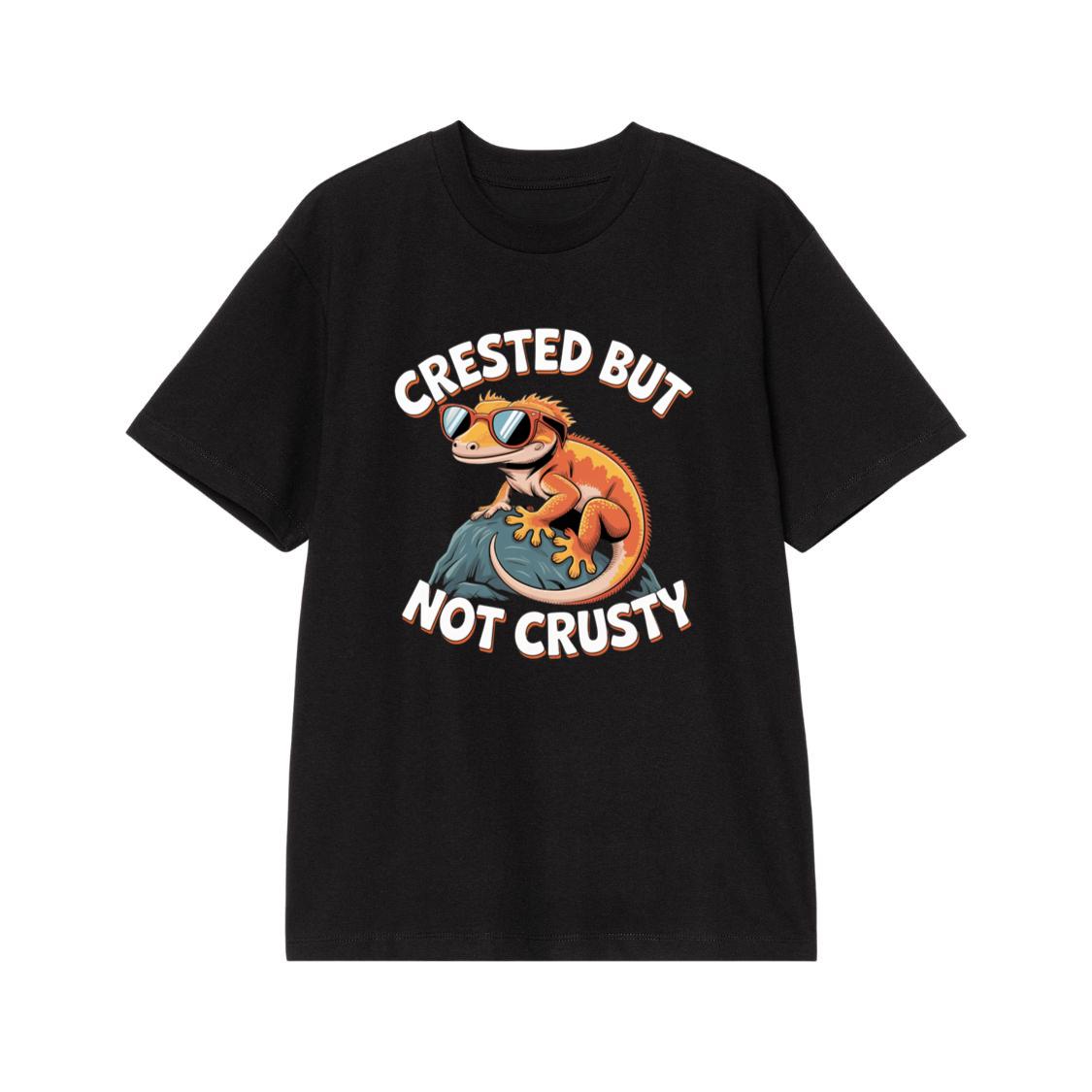 Crested But Not Crusty Lizard Retro Funny Graphic T-Shirt