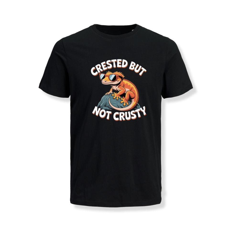 Crested But Not Crusty Lizard Retro Funny Graphic T-Shirt