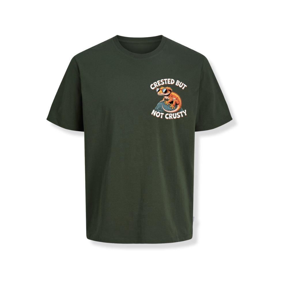 Crested But Not Crusty Lizard Retro Funny Graphic T-Shirts