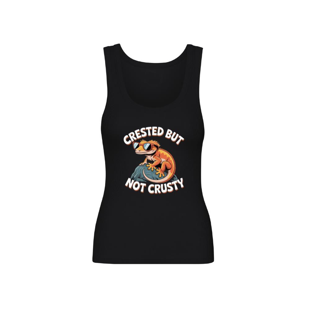 Crested But Not Crusty Lizard Retro Funny Graphic TankTop 