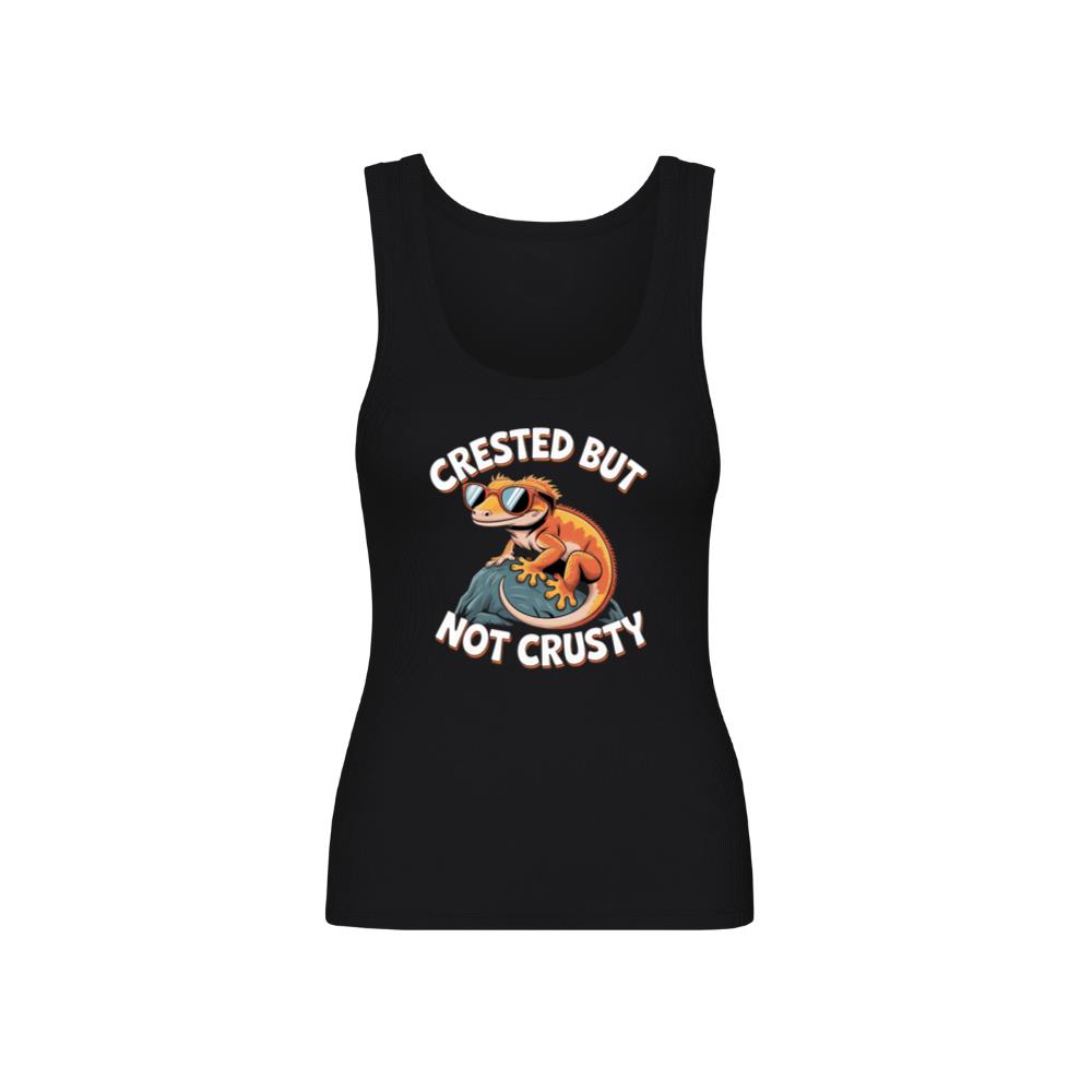 Crested But Not Crusty Lizard Retro Funny Graphic TankTop