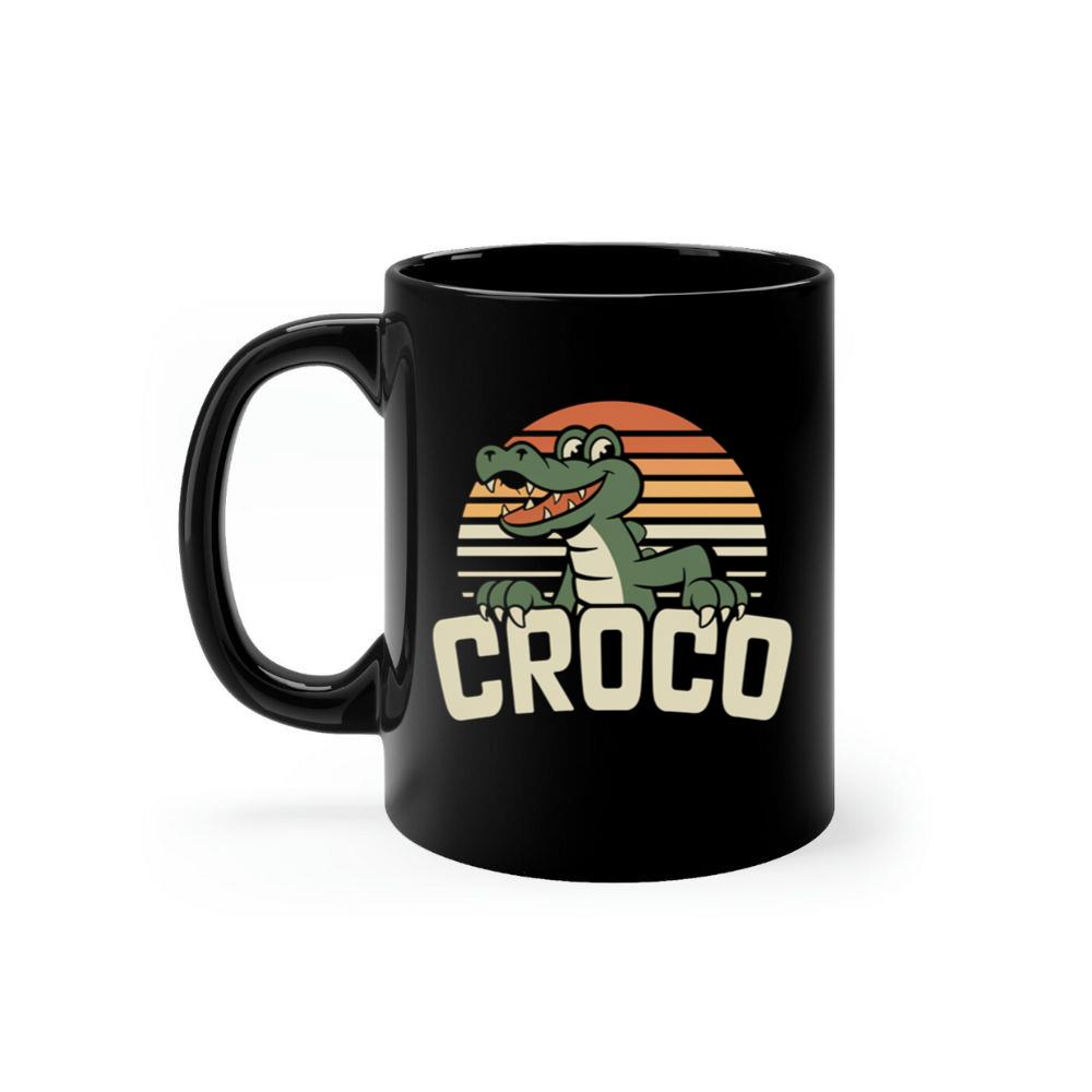 Croco Sunset Vintage Crocodile Graphic for Coastal Retro Lovers Mug