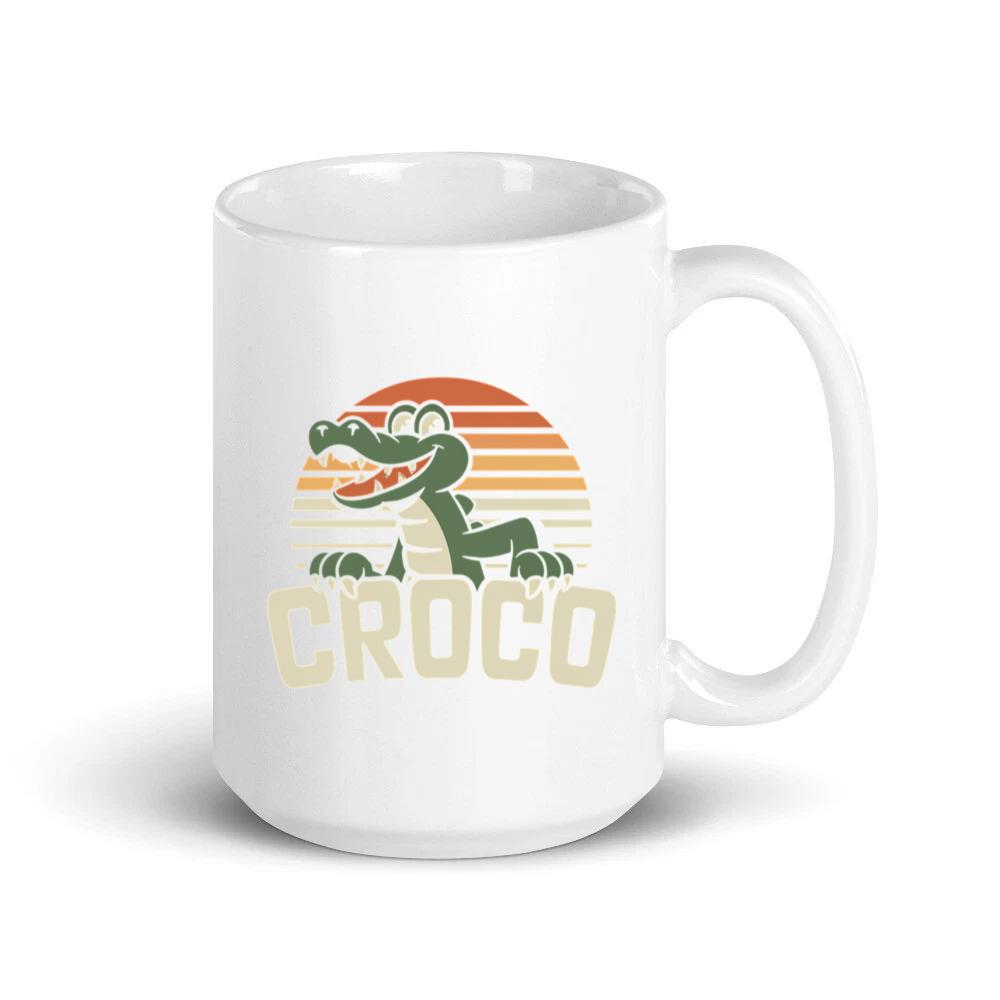 Croco Sunset Vintage Crocodile Graphic for Coastal Retro Lovers Mug