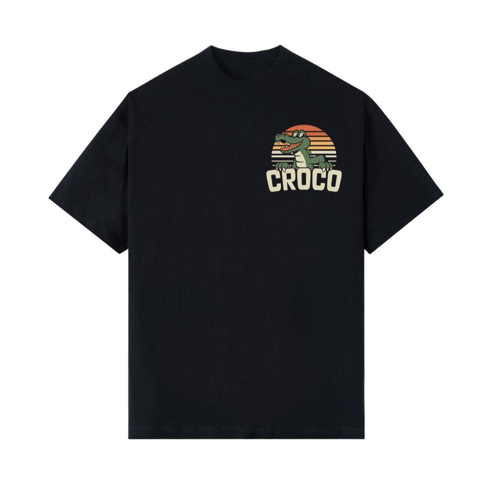 Croco Sunset Vintage Crocodile Graphic for Coastal Retro Lovers T-Shirt