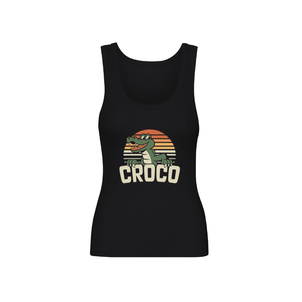 Croco Sunset Vintage Crocodile Graphic for Coastal Retro Lovers TankTop 