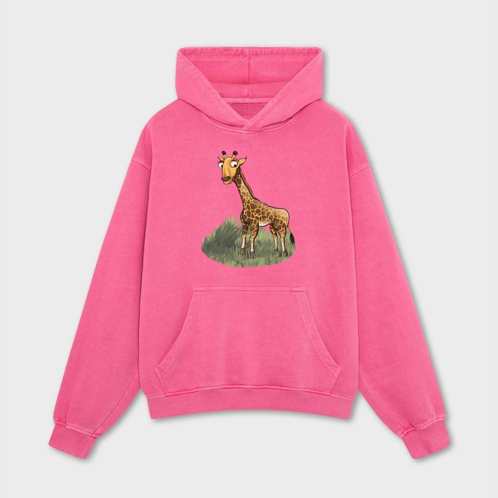 Curious Cartoon Giraffe Hoodies