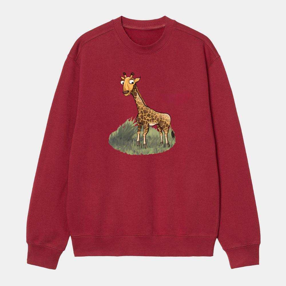 Curious Cartoon Giraffe Sweatshirt