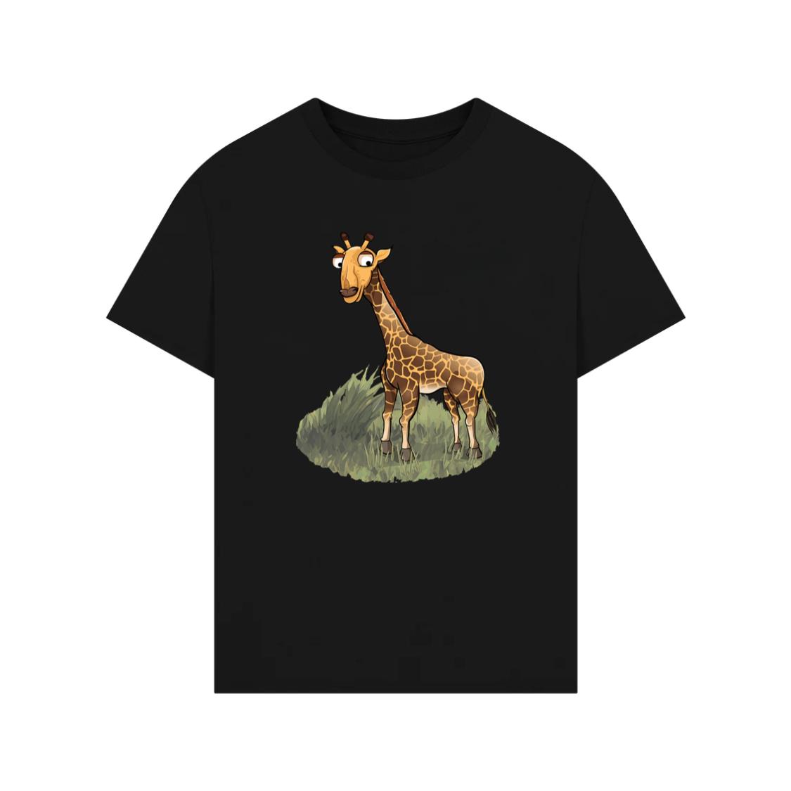 Curious Cartoon Giraffe T-Shirt