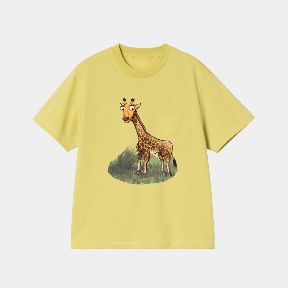 Curious Cartoon Giraffe T-Shirt - Image 3