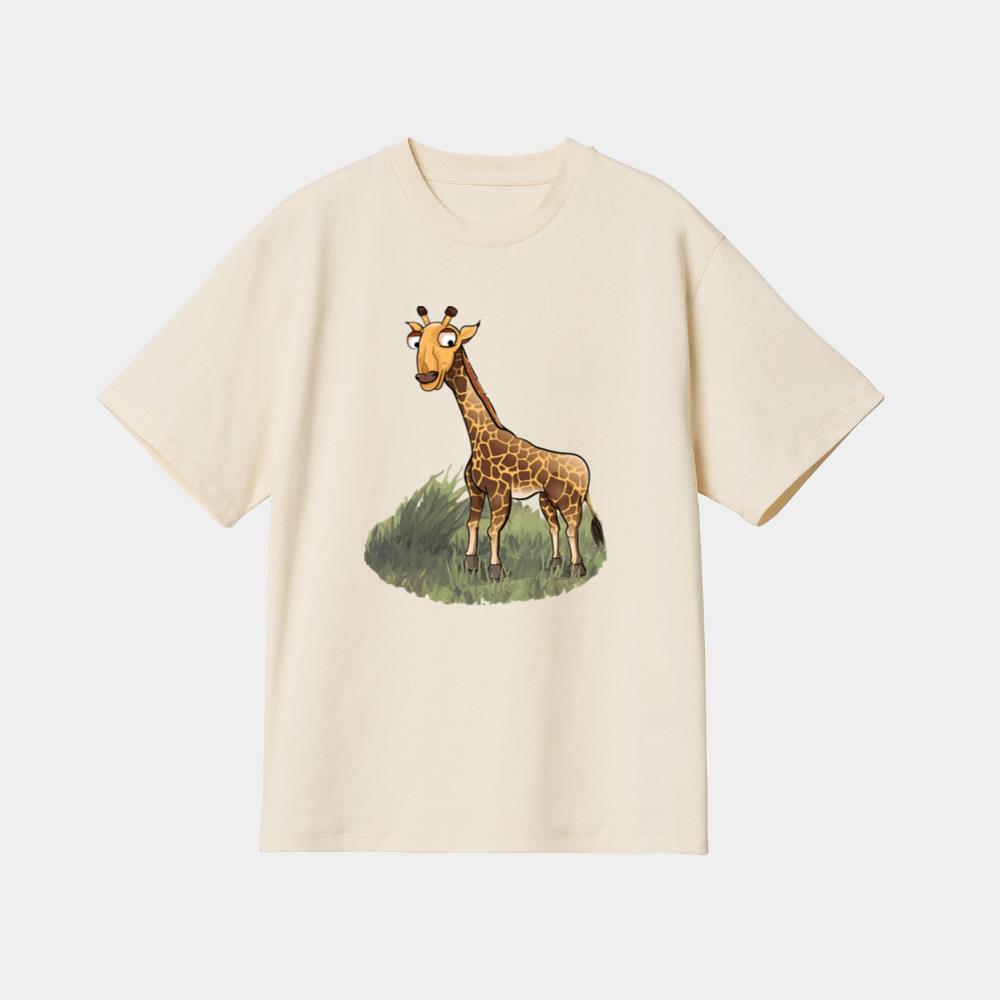 Curious Cartoon Giraffe T-Shirt - Image 4