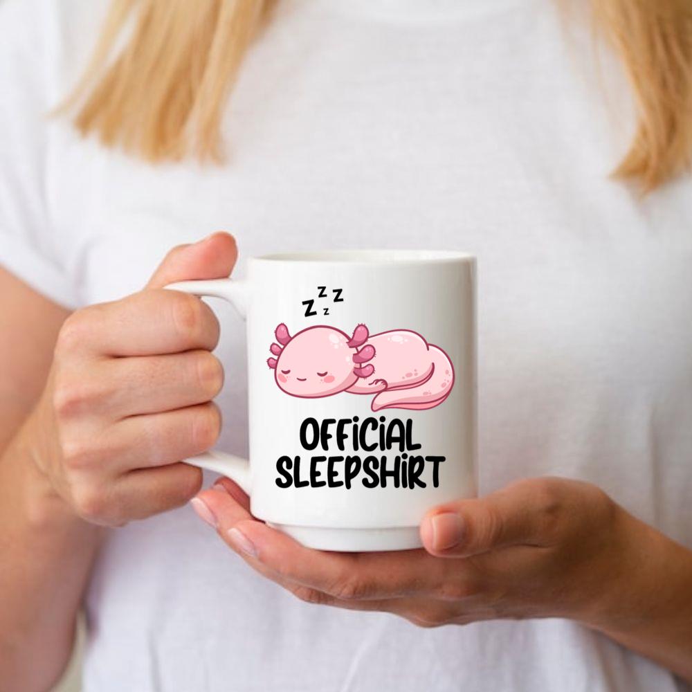 Cute Axolotl Sleeping Official Sleep Shirt Mug