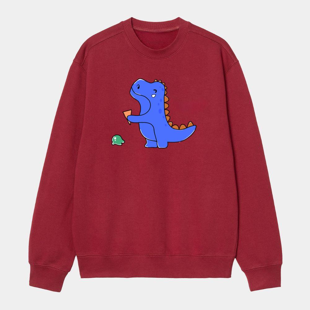 Cute Blue Dino Snack Sweatshirt