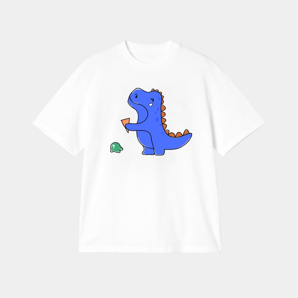 Cute Blue Dino Snack T-Shirt