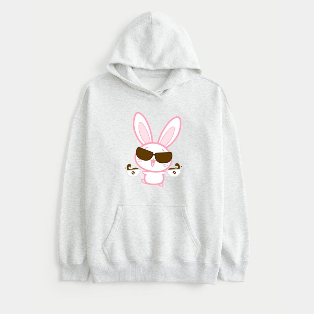 Cute Bunny With Coffee Cups Hoodie